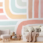 Wall murals A colorful pattern with lines