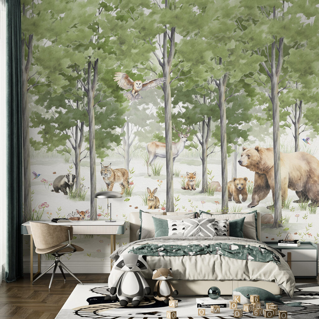A group of animals in a forest u97741pir1 1024x1024 - A group of animals in a forest