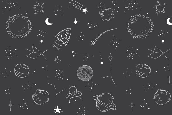 A black and white space background A black and white space background