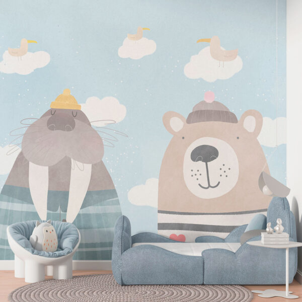 A walrus and bear in the sky A walrus and bear in the sky