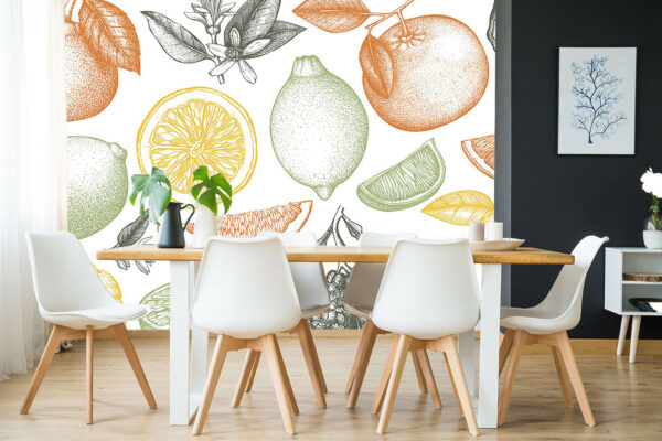 A pattern of different fruits A pattern of different fruits