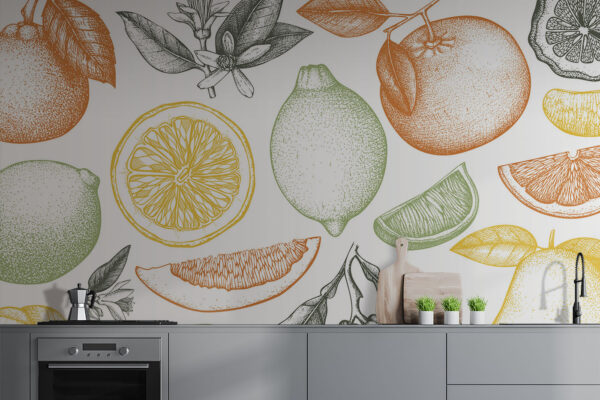 A pattern of different fruits A pattern of different fruits
