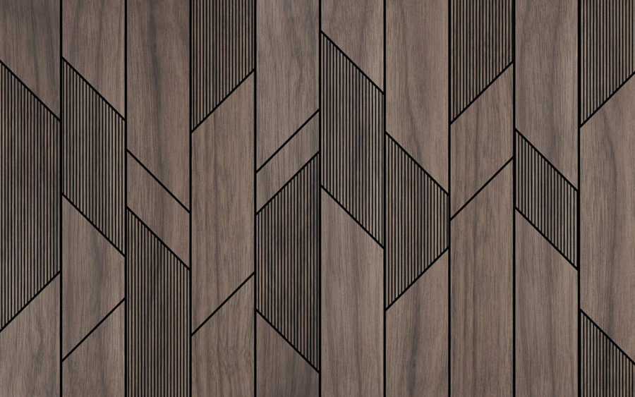 Wall murals A wood paneling with black lines - Image 9