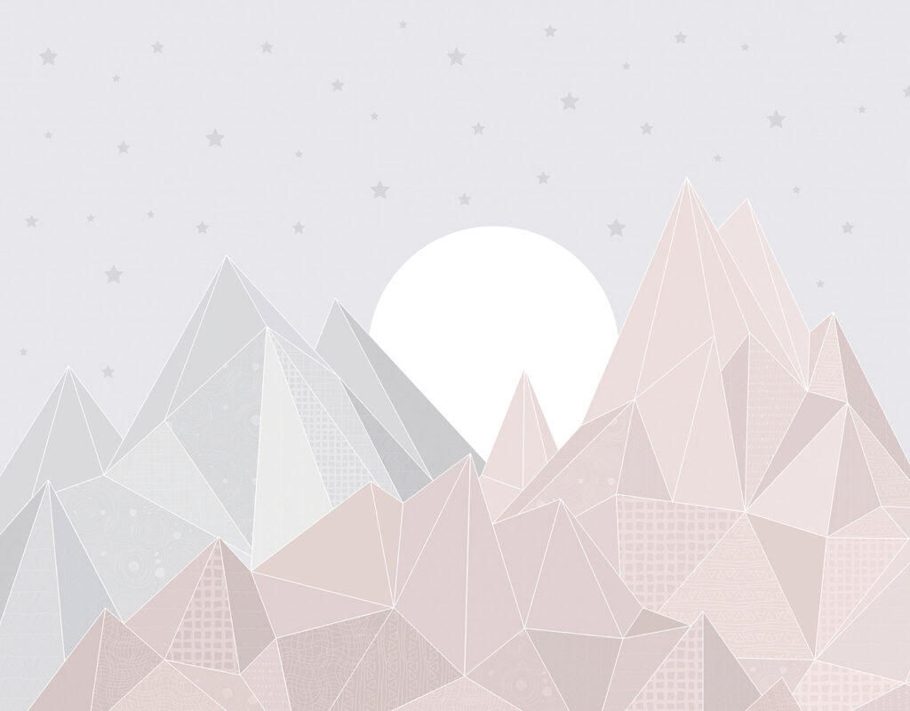 A mountain range with a moon A mountain range with a moon