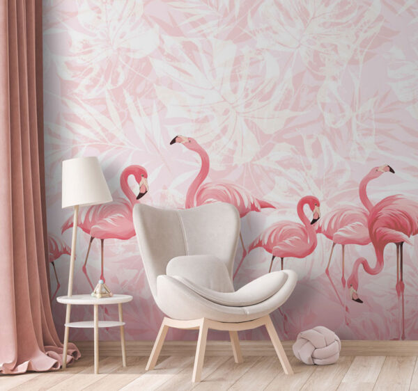 A group of pink flamingos A group of pink flamingos