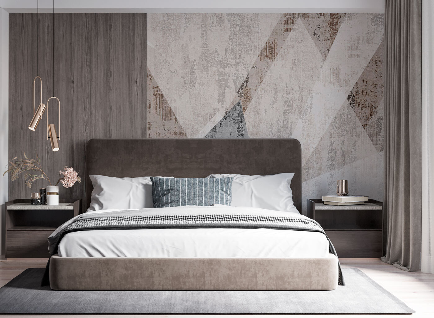 Abstract geometric texture in neutral tones.