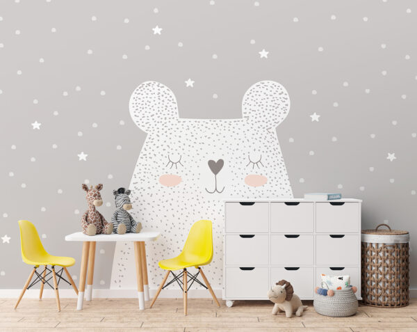 A white bear with dots and stars A white bear with dots and stars