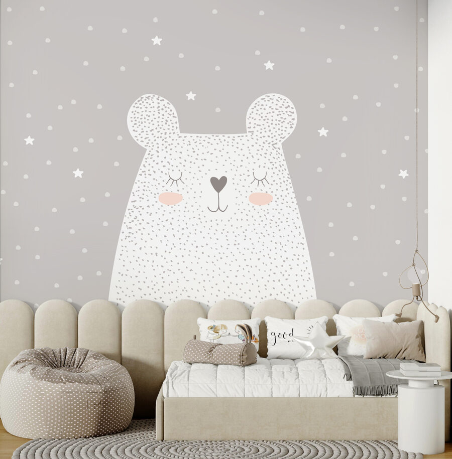 A white bear with dots and stars