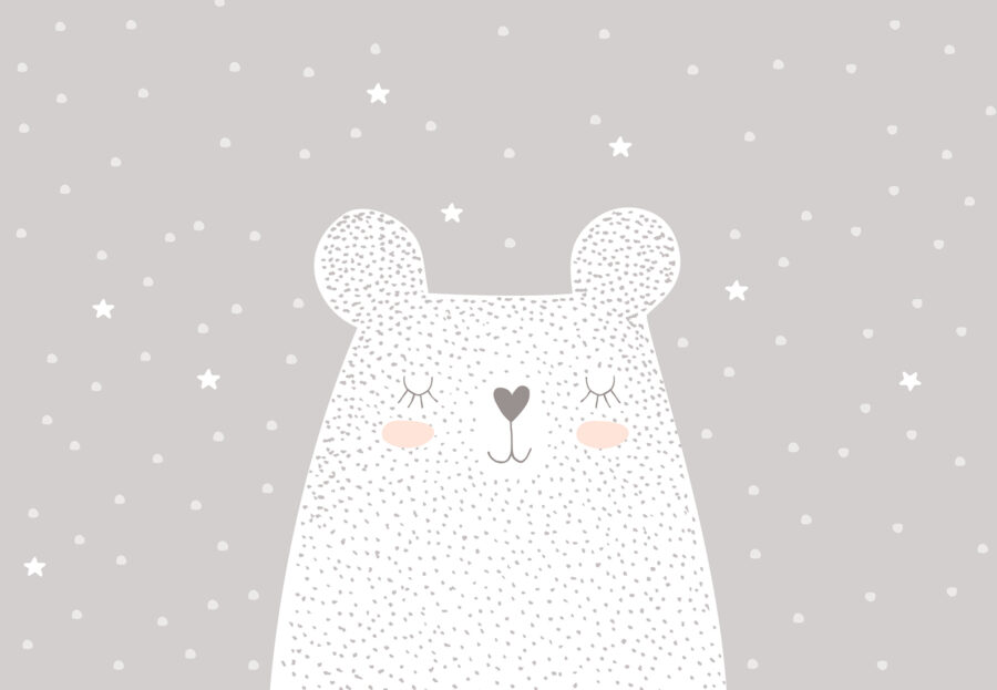 A white bear with dots and stars