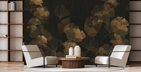 Elegant leaves on a dark background. Elegant leaves on a dark background.