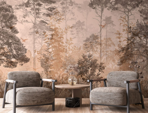 Forest with trees and plants Forest with trees and plants