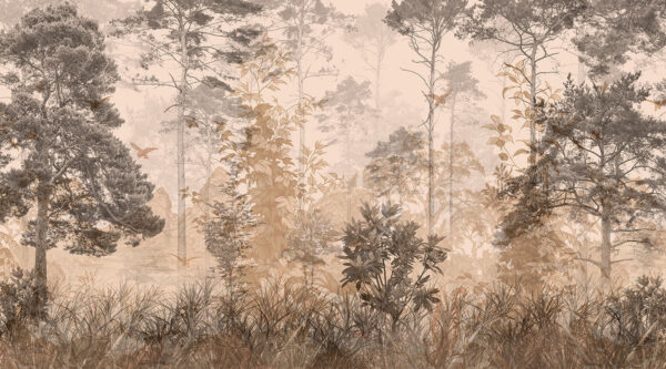 Forest with trees and plants Forest with trees and plants