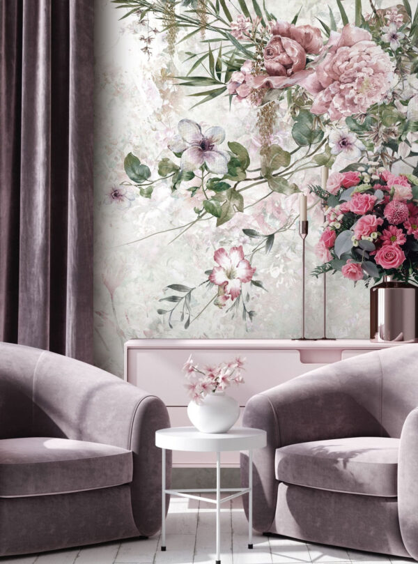 Painting of flowers on a white background Painting of flowers on a white background
