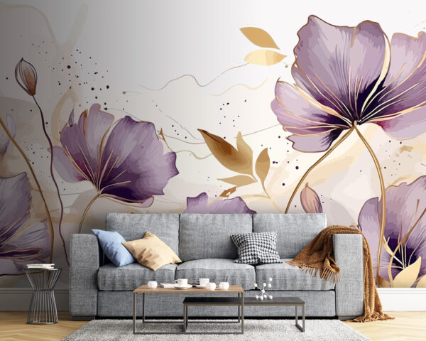 Painting of purple flowers Painting of purple flowers