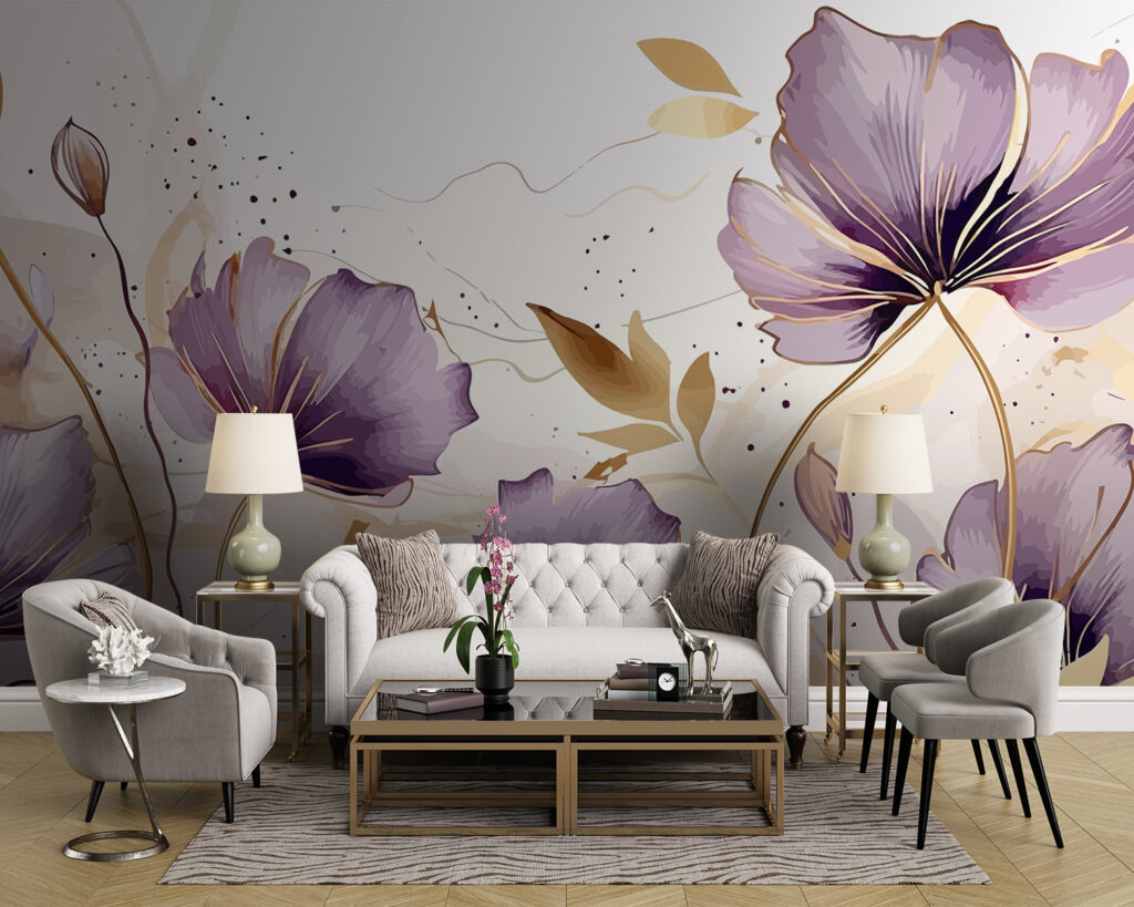 Painting of purple flowers