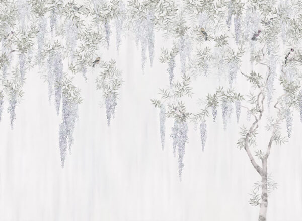Wallpaper with flowers and birds Wallpaper with flowers and birds