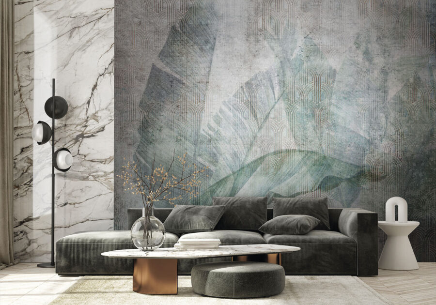Elegant leaves on textured background. Elegant leaves on textured background.
