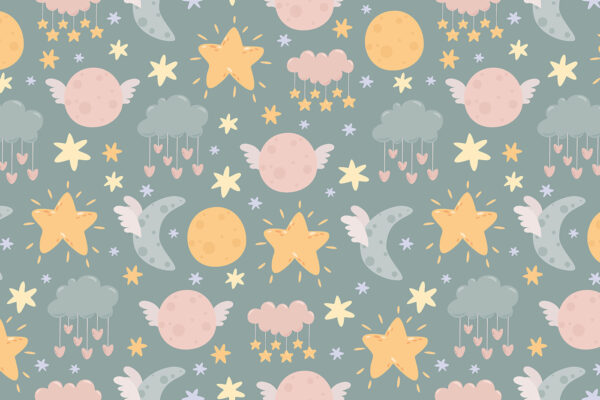 Pattern of stars and moon Pattern of stars and moon