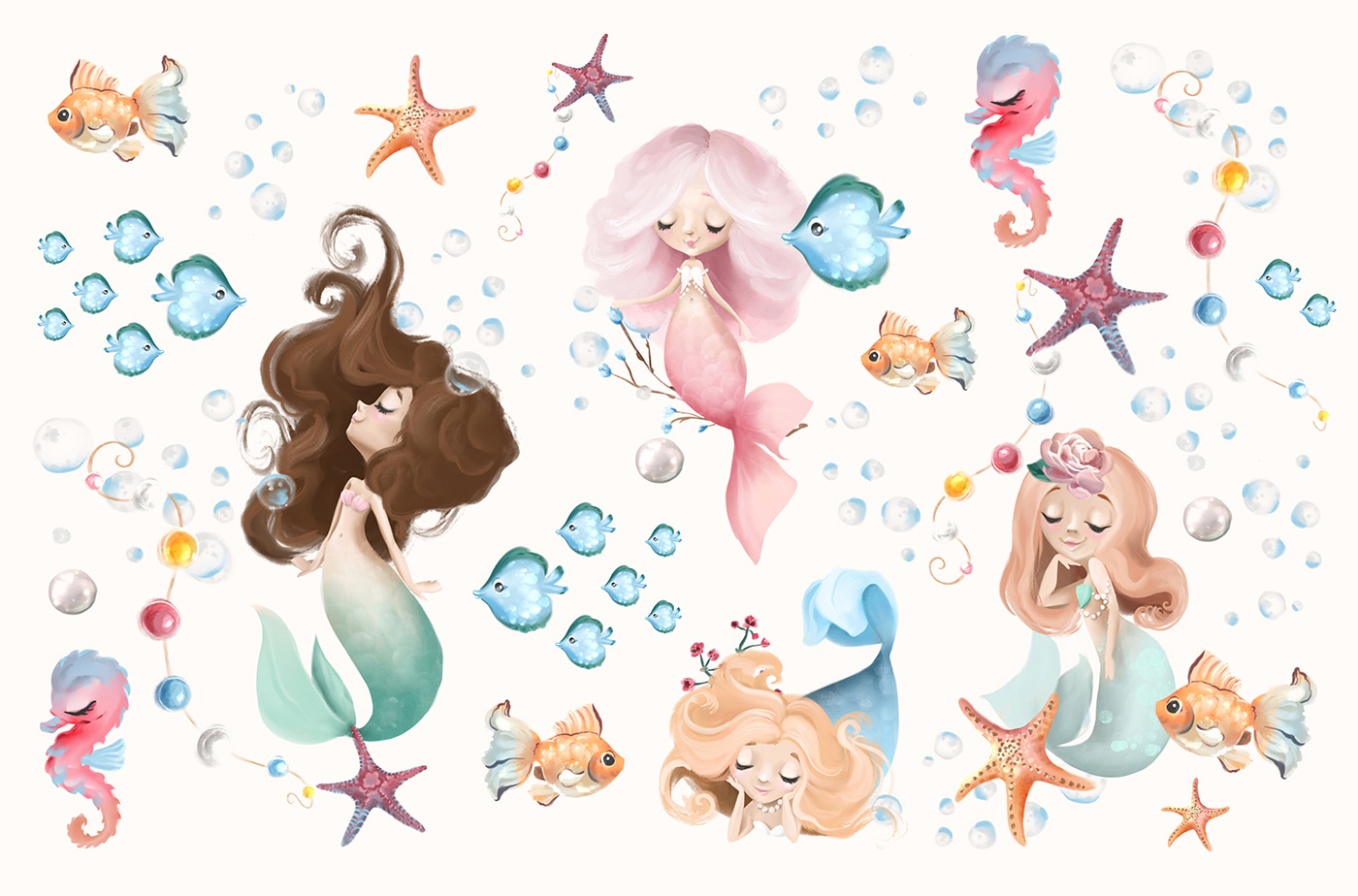 Collection of cartoon mermaids u96868p - Collection of cartoon mermaids