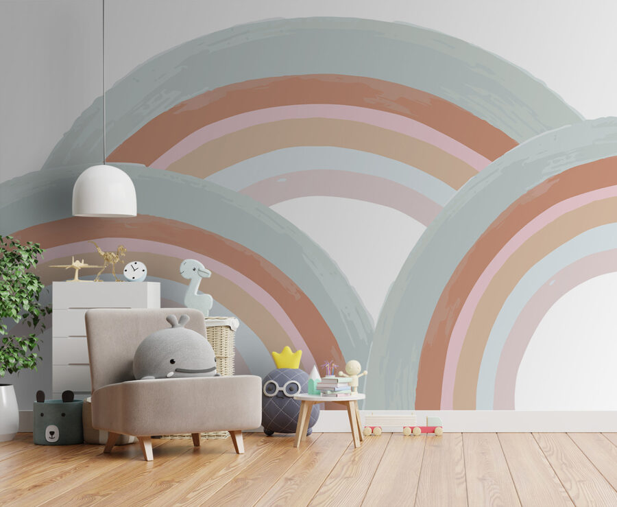 Rainbows painted in pastel colors