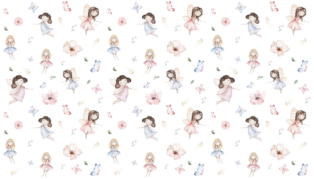 Pattern of fairies and butterflies Pattern of fairies and butterflies