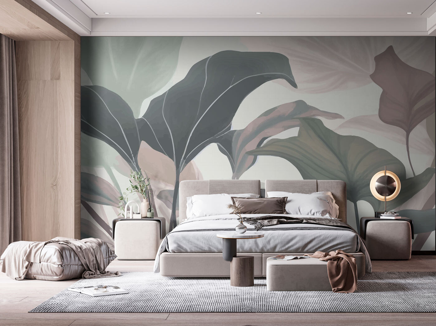 Elegant leaves in soft colors.