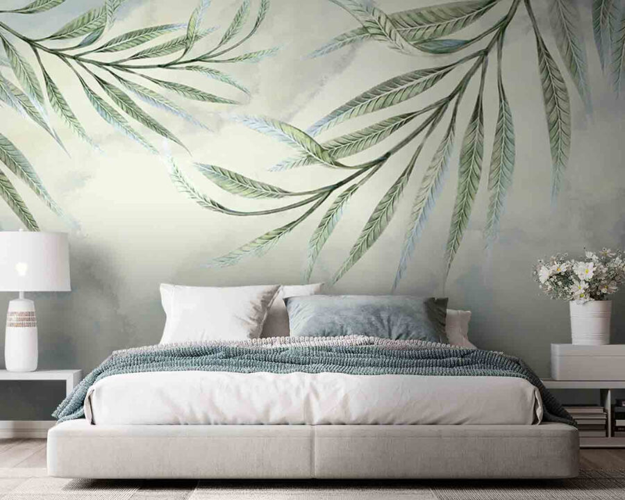 Delicate leaves against a soft backdrop.