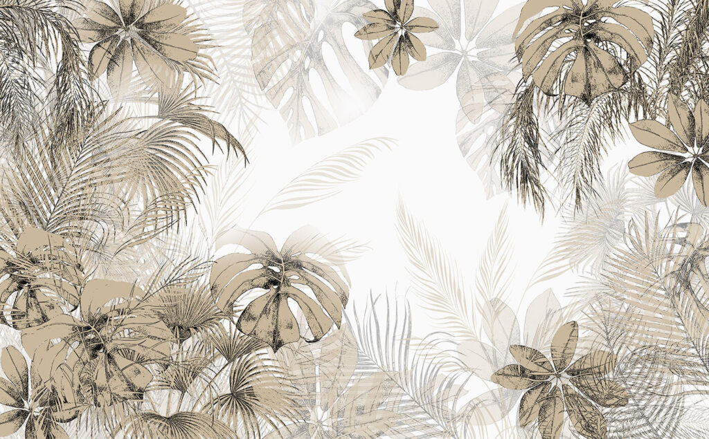 Tropical leaves in soft neutral tones. Tropical leaves in soft neutral tones.