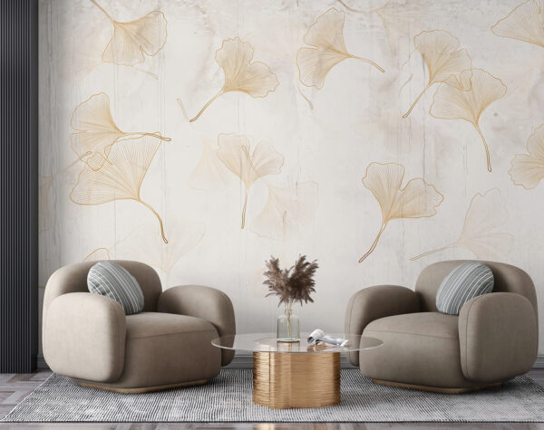 Delicate ginkgo leaves on a serene backdrop. Delicate ginkgo leaves on a serene backdrop.