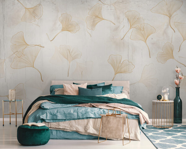 Delicate ginkgo leaves on a serene backdrop. Delicate ginkgo leaves on a serene backdrop.