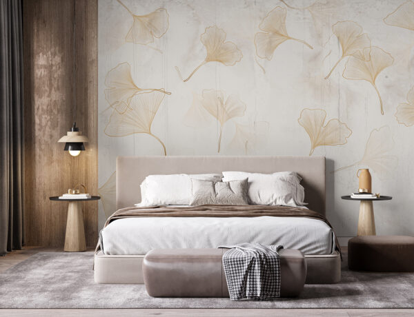 Delicate ginkgo leaves on a serene backdrop. Delicate ginkgo leaves on a serene backdrop.