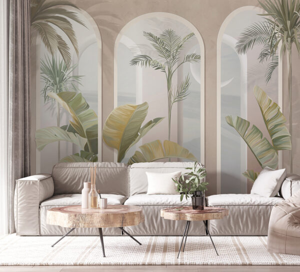 Wall mural of a room with palm trees u96402pig1 600x543 - Wall mural of a room with palm trees
