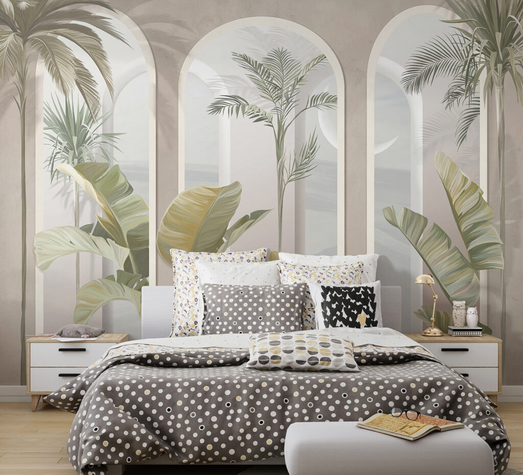 Wall mural of a room with palm trees u96402pib1 1024x929 - Wall mural of a room with palm trees