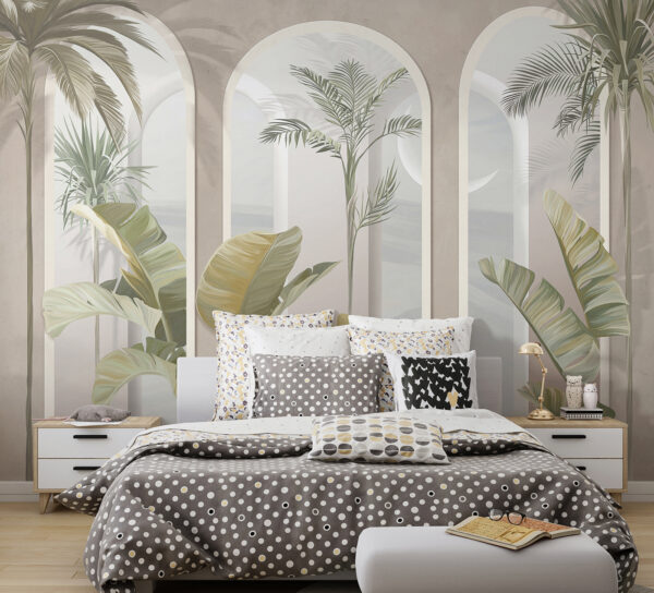 Wall mural of a room with palm trees u96402pib1 600x544 - Wall mural of a room with palm trees