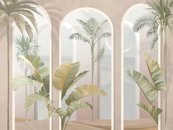 Wall mural of a room with palm trees u96402p 600x450 - Wall mural of a room with palm trees
