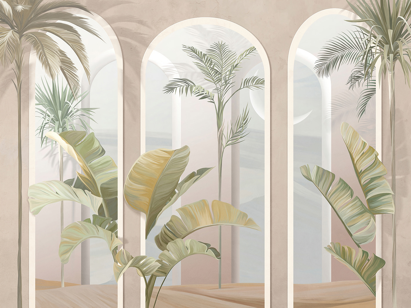 Wall mural of a room with palm trees u96402p - Wall mural of a room with palm trees