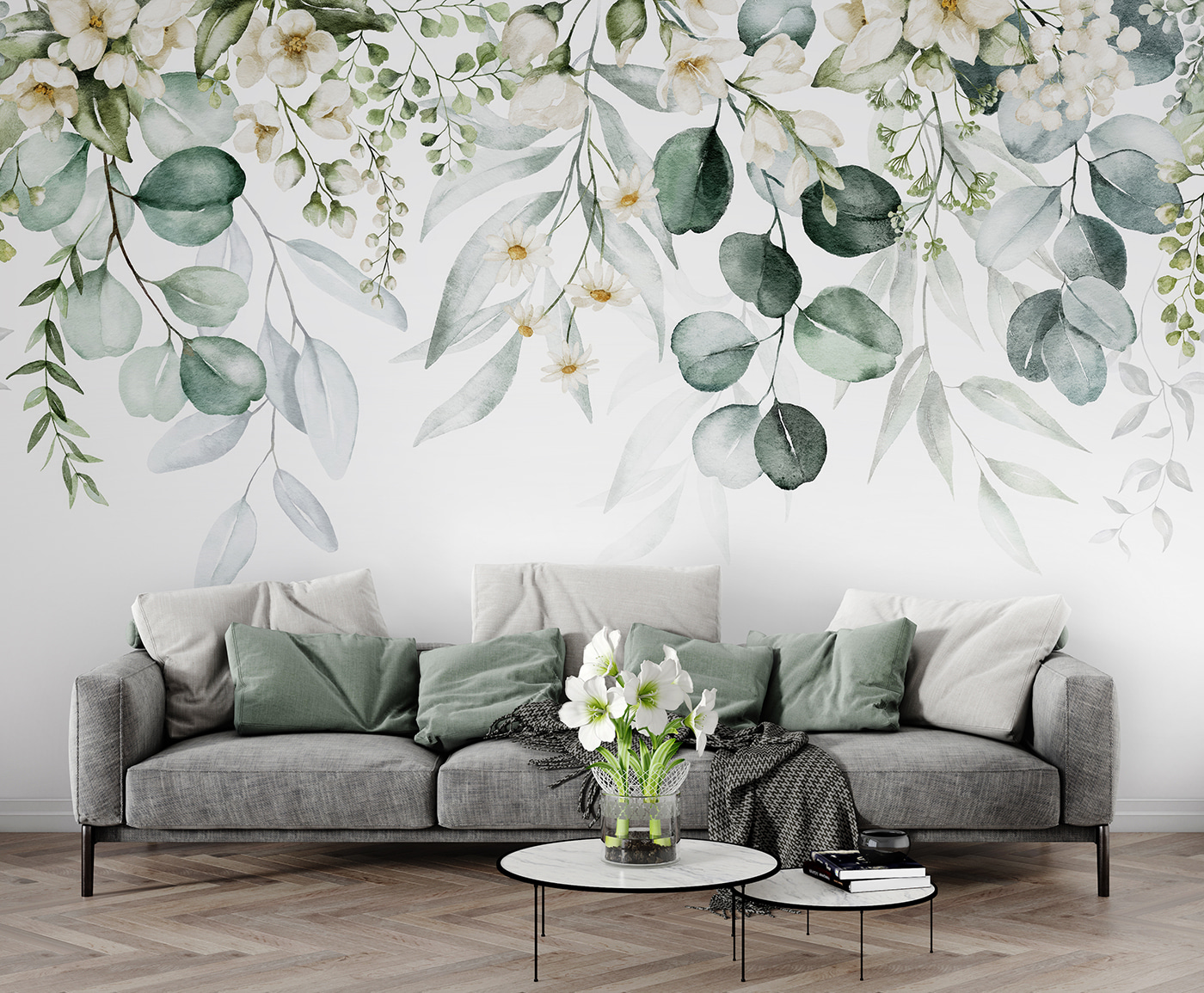 Delicate floral watercolor arrangement