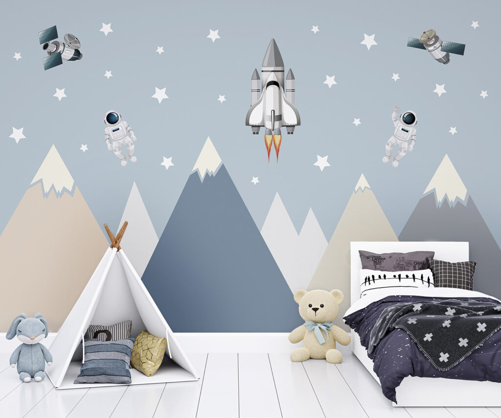 Space shuttle and astronaut in the sky Space shuttle and astronaut in the sky