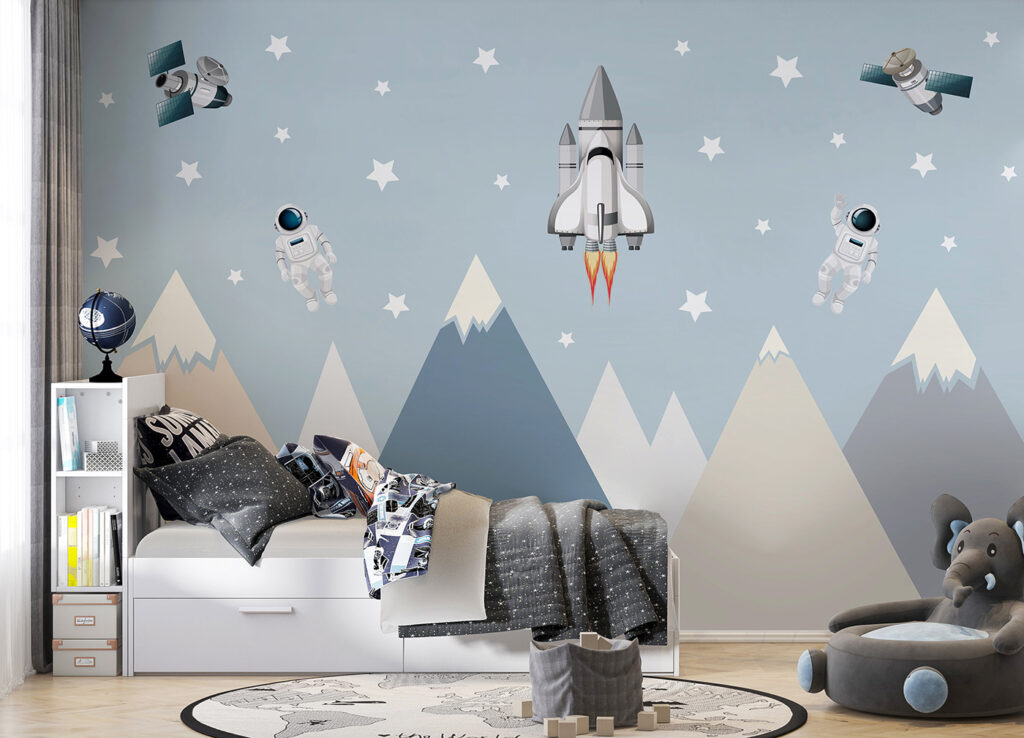 Space shuttle and astronaut in the sky Space shuttle and astronaut in the sky