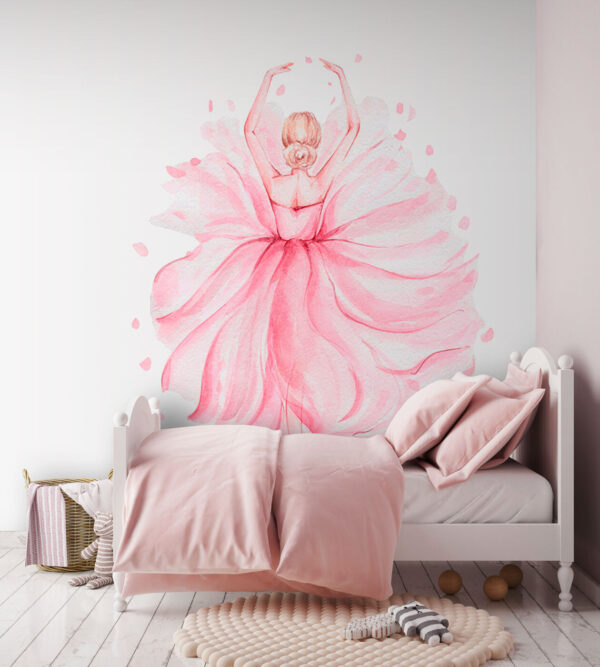 Watercolor of a woman in a pink dress Watercolor of a woman in a pink dress