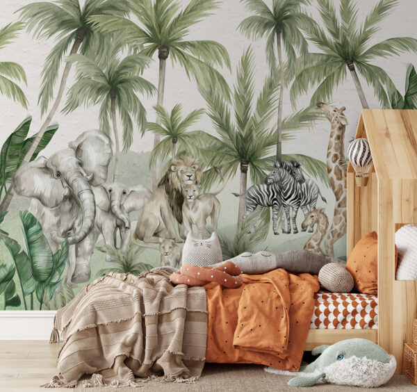 Group of animals in a jungle Group of animals in a jungle