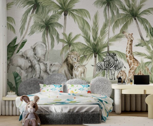 Group of animals in a jungle Group of animals in a jungle