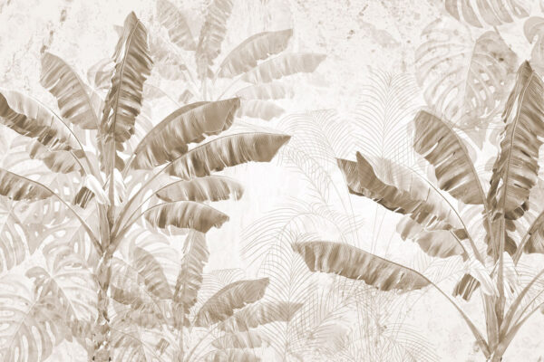 Tropical leaves in soft monochrome. Tropical leaves in soft monochrome.