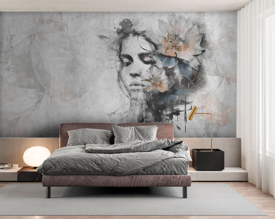 Wall murals Woman's face with flowers - Image 2