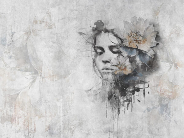 Woman's face with flowers Woman's face with flowers