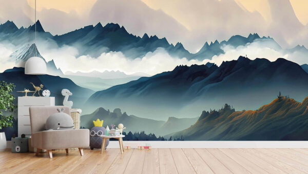 Landscape of mountains and fog Landscape of mountains and fog