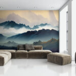 Landscape of mountains and fog Landscape of mountains and fog