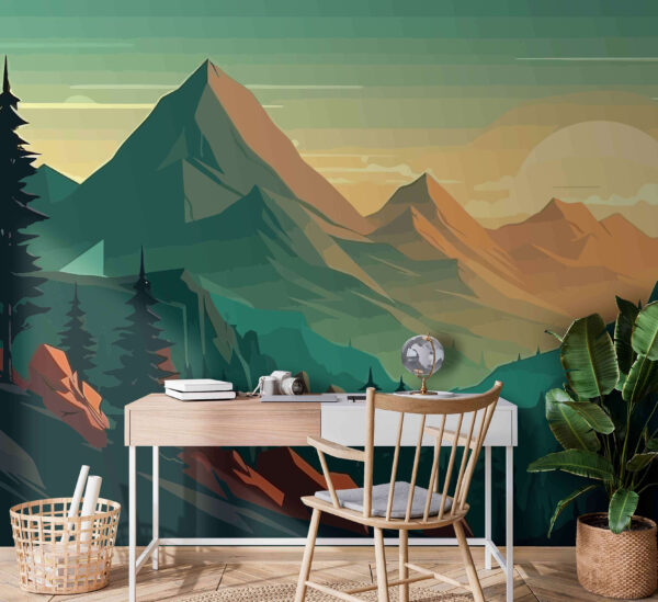 A landscape of mountains and trees u96028pir2 600x549 - A landscape of mountains and trees - tegory