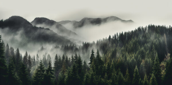 Forest with fog and mountains u96027p 600x299 - Forest with fog and mountains