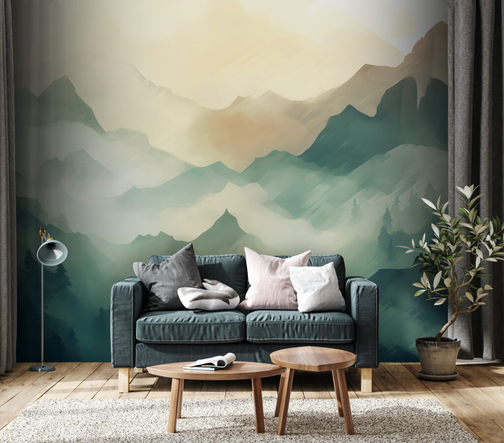 Painting of a mountain range Painting of a mountain range